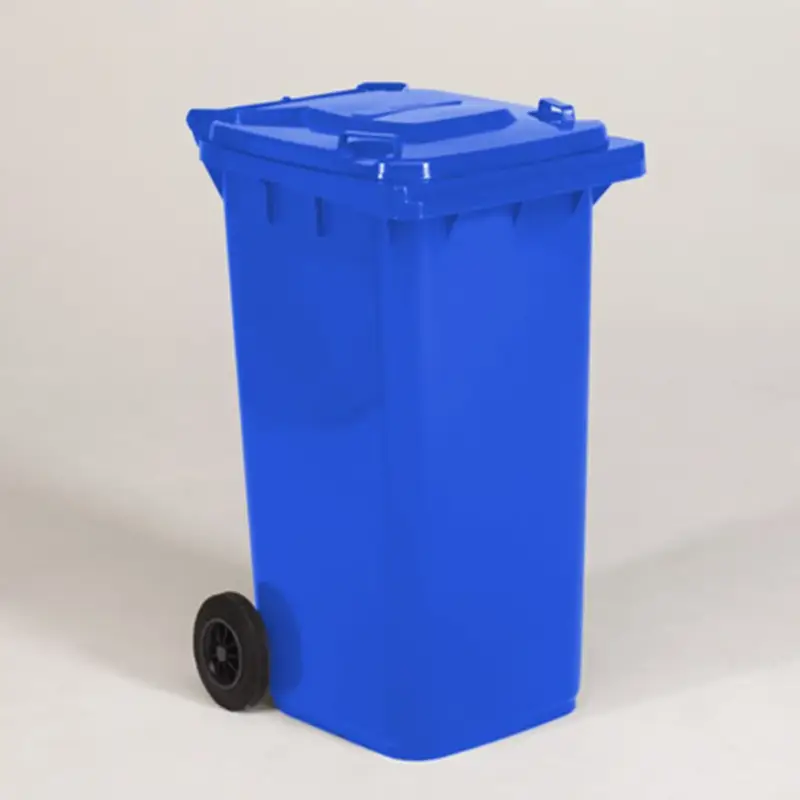 Koopje Engels blauwe afvalcontainer – 240 liter, HDPE kunststof