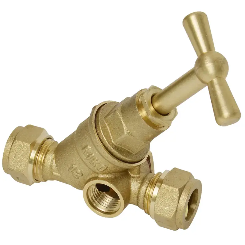 Sanivesk stopkraan messing met tapgat 12x12mm knel Gratis Retour