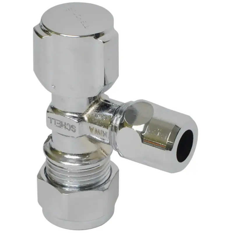 Korting Schell hoekstopkraan 15mm x 10mm chroom