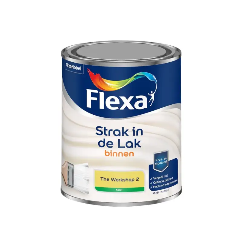 Aanbieding Flexa - Strak In De Lak Binnenlak Mat - The Workshop 2 - Meng - 0.75 L