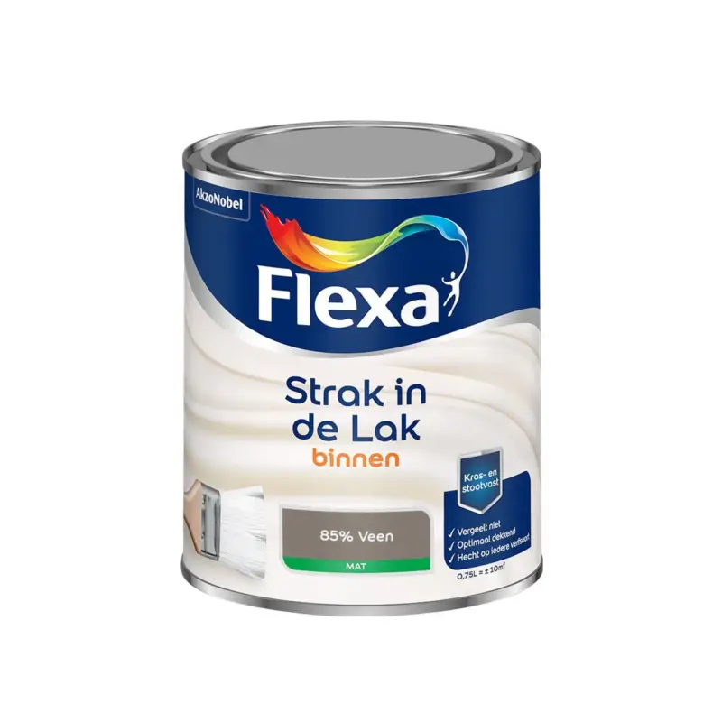 Aanbieding Flexa - Strak In De Lak Binnenlak Mat - 85% Veen - Meng - 0.75 L