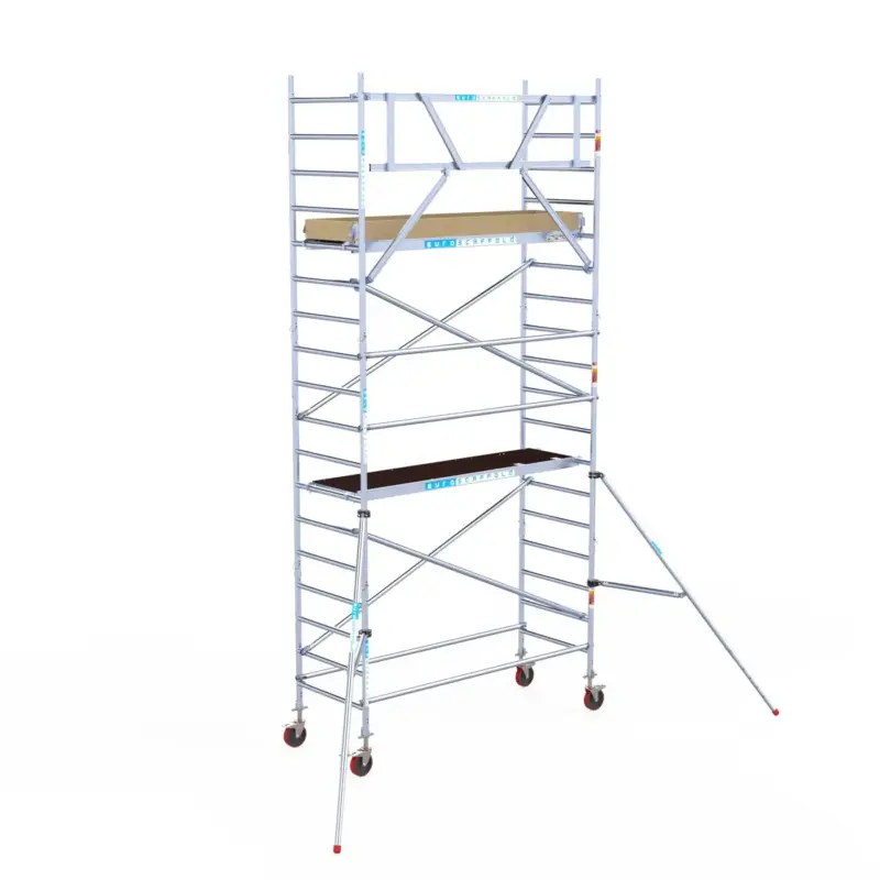 Voordeelprijs Euroscaffold basic rolsteiger – Professionele steiger 90x250 cm – 6,2 meter werkhoogte