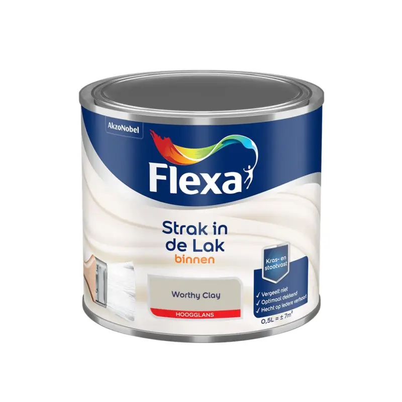 Wereldwijde Verzending Flexa - Strak In De Lak Binnenlak Hoogglans - Worthy Clay - Meng - 0.5 L
