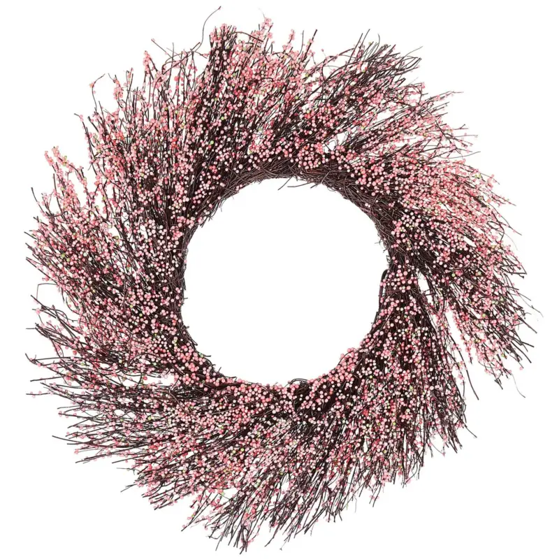 Beliani Decoratieve Krans Galletas Bruin Roze Groen 50x50x6 Cm Gratis Verzending