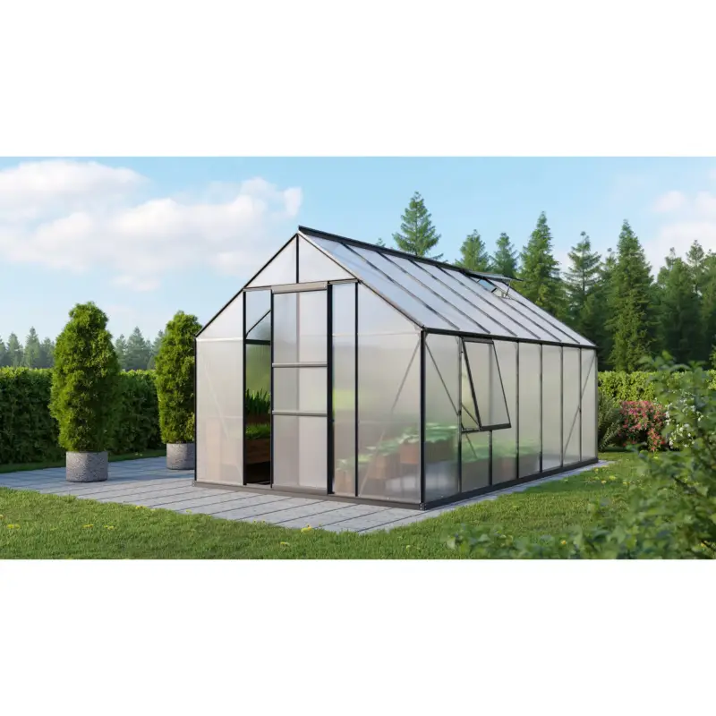 Vitavia Tuinkas Meridian 1 11500 - Polycarbonaat 6mm - Zwart - 257x445x232cm Laatste Kans