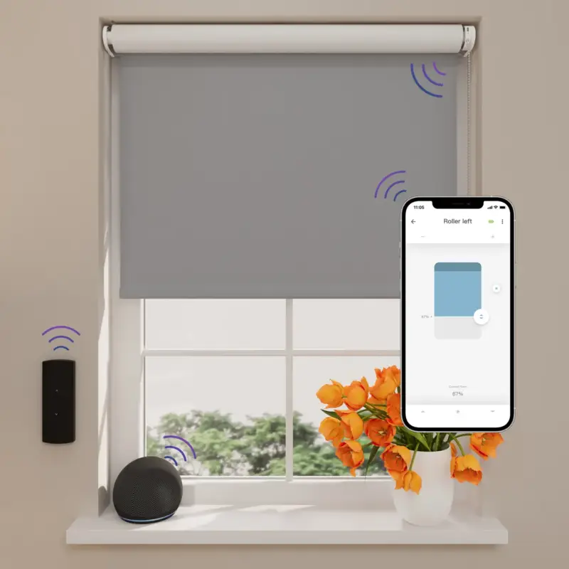 Aanbieding Dtch Elektrisch Rolgordijn Easy Verduisterend - Steel Grey - 80 X 190 Cm - Cmd-02-p