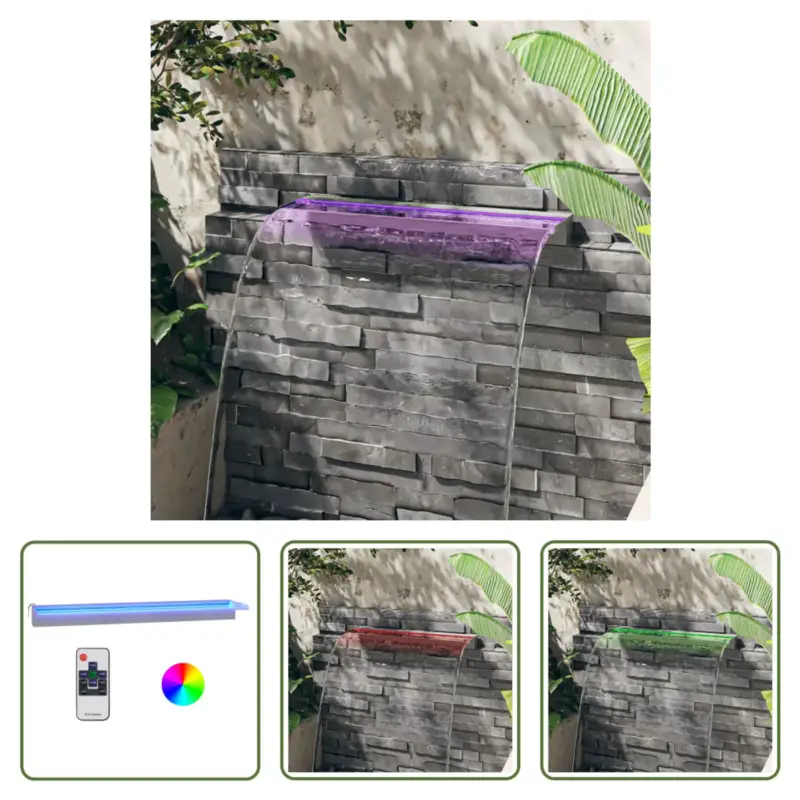 vidaXL Watervaloverlaat Multifunctioneel LED - 90 x 21 x 8 cm - RVS - 8.4 W Premium