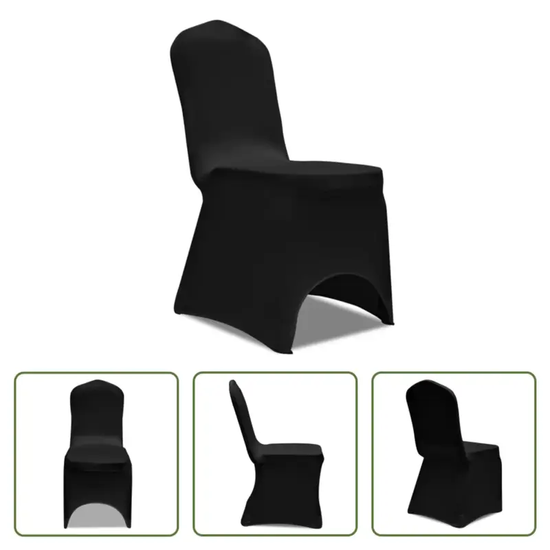 vidaXL Stoelhoes - Zwart - Stretchstof - 100 cm hoogte - 50 stuks Goedkoop
