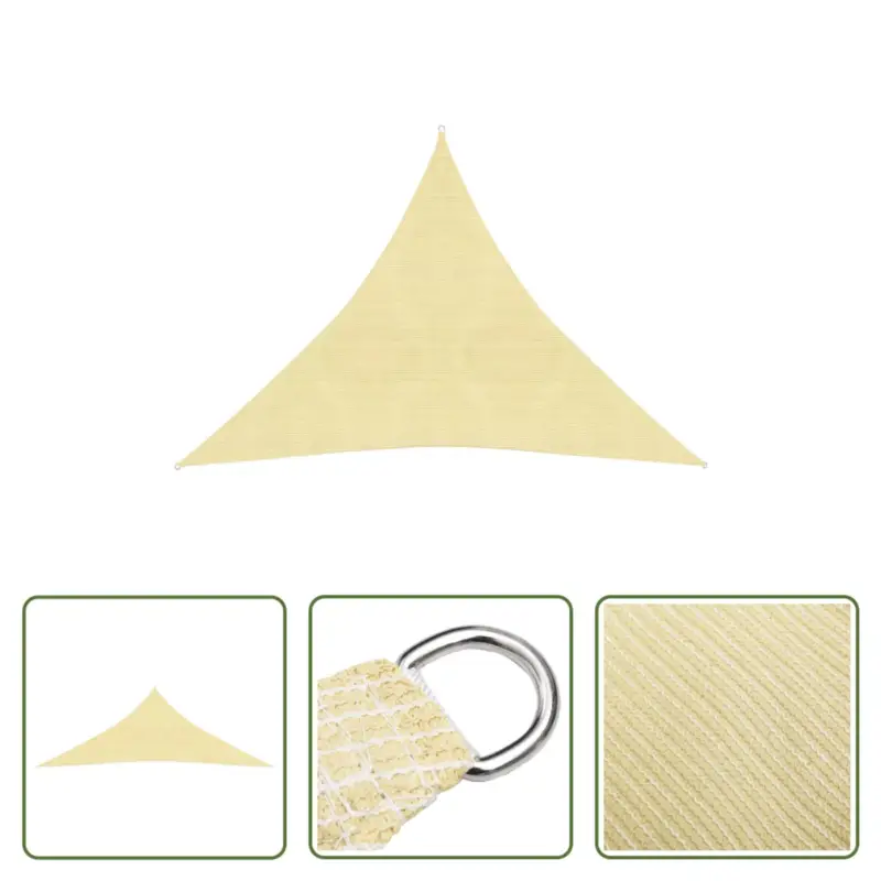 vidaXL Schaduwdoek HDPE - Driehoekig 4.5x4.5x4.5m - Beige Direct Verzonden