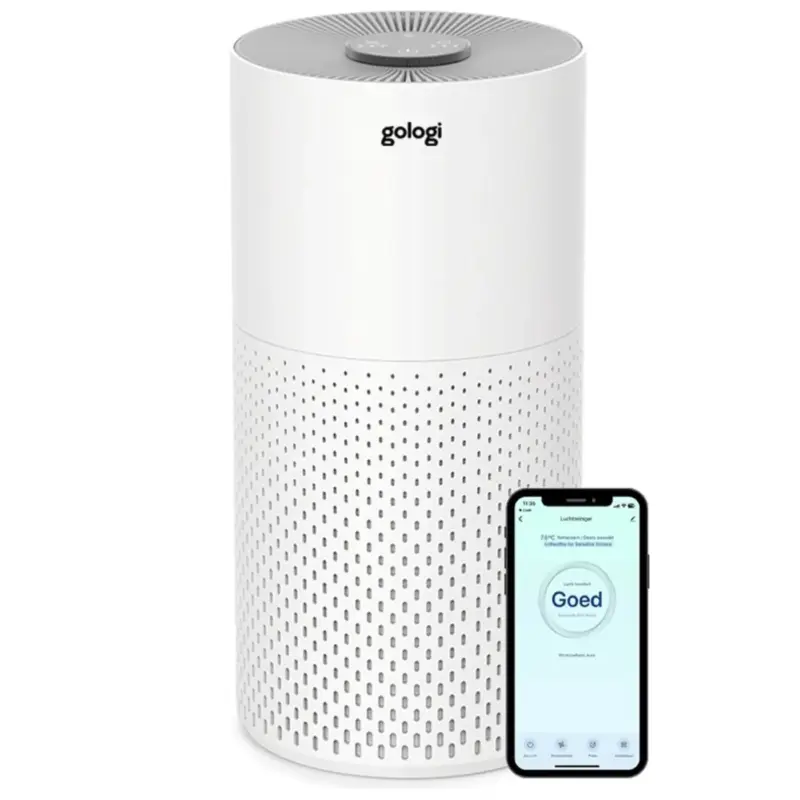 Gologi Luchtreiniger - Tegen Hooikoorts, Allergieën en Stof - HEPA13 filter - 210m³/h - Wit Bestseller