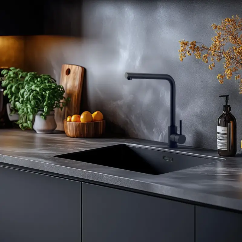 Zwarte Combinatieset Spoelbak 50x40cm Met Zwarte Keukenkraan 1208970765. Betaalbaar