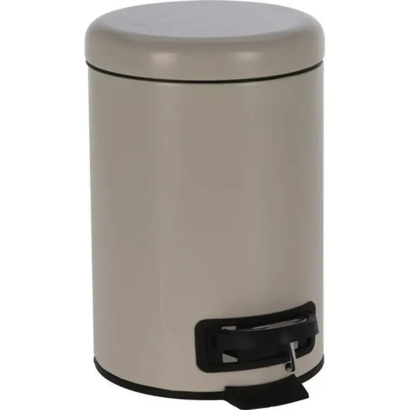 Ambachtelijk Set van 2x stuks taupe vuilnisbakken/pedaalemmers 3 liter van 17 x 25 cm - Badkameraccessoires