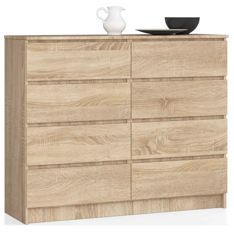Akord-dressoir 8 Lades-eiken Sonoma-138x40x99 Gratis Retour