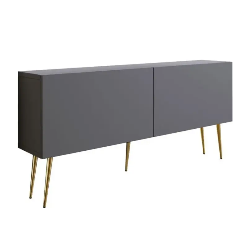 3xe Living - Tv-meubel 170 Cm - Antraciet, Gouden Poten - 2 Deuren, 2 Planken Finale Uitverkoop