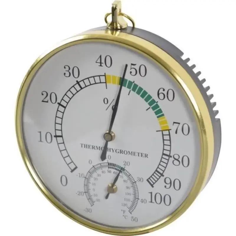 Stil Bimetaal Hygrometer Thermometer D.100 Geel Temperatuur Aangeven Tuin En Hu Wereldwijde Verzending