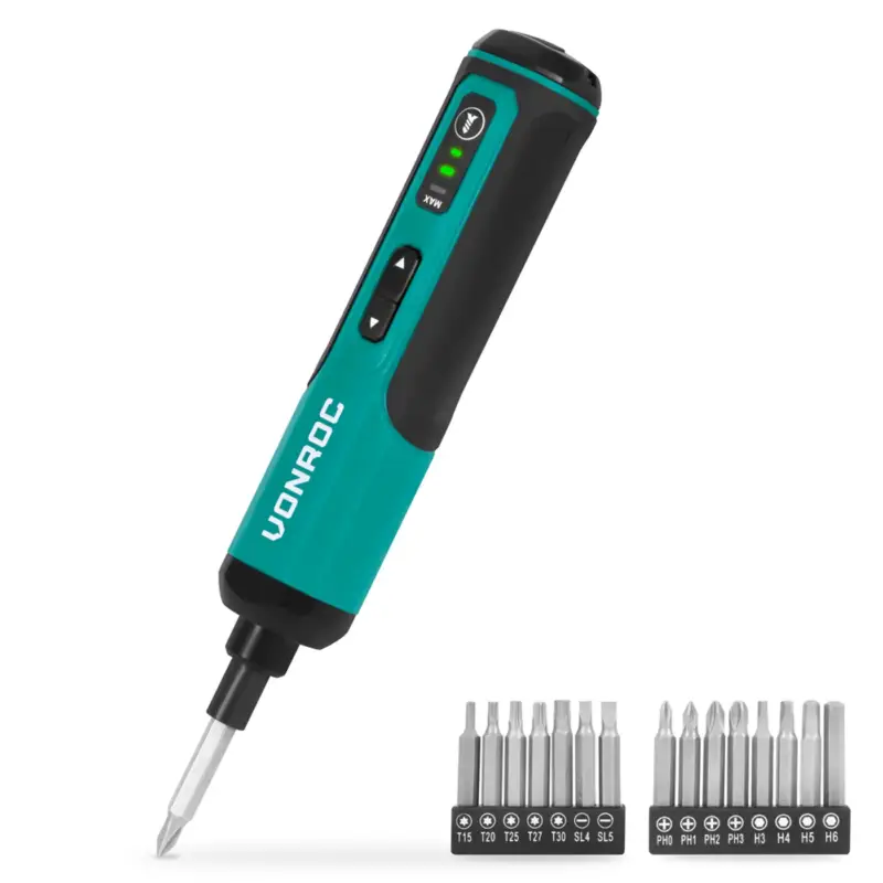Vonroc Elektrische Schroevendraaier 4v - Incl. 15-delige Bitset En Usb-c Kabel Must-Have