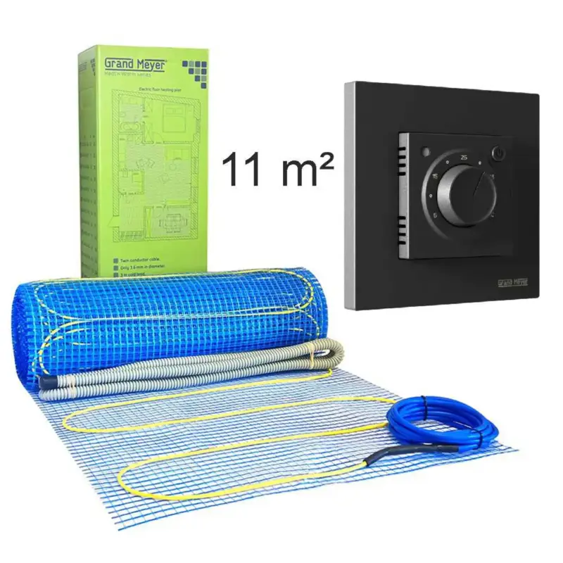 Laatste Kans Grand Meyer Vloerverwarmingsset 11 M², 170 W/m² + Mst-9n Thermostaat