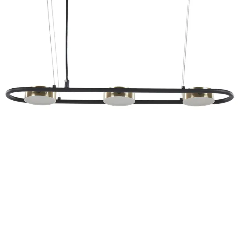Wereldwijde Verzending Beliani Led Hanglamp Mali Zwart Messing 13x65x159 Cm