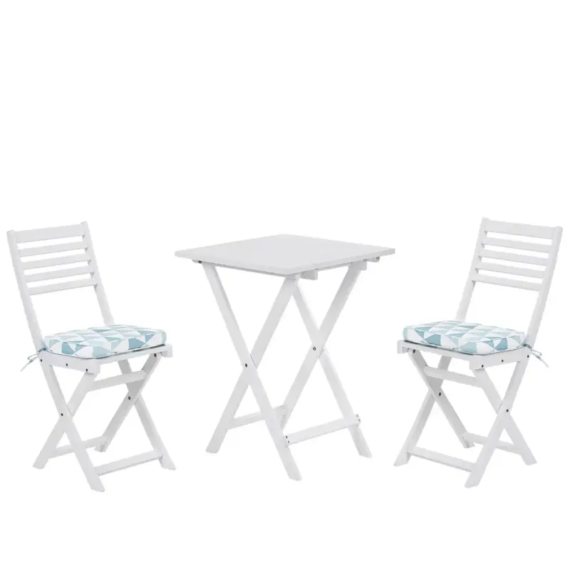 Beliani Bistroset Fiji Wit Blauw 60x60x84 Cm Beste Prijs
