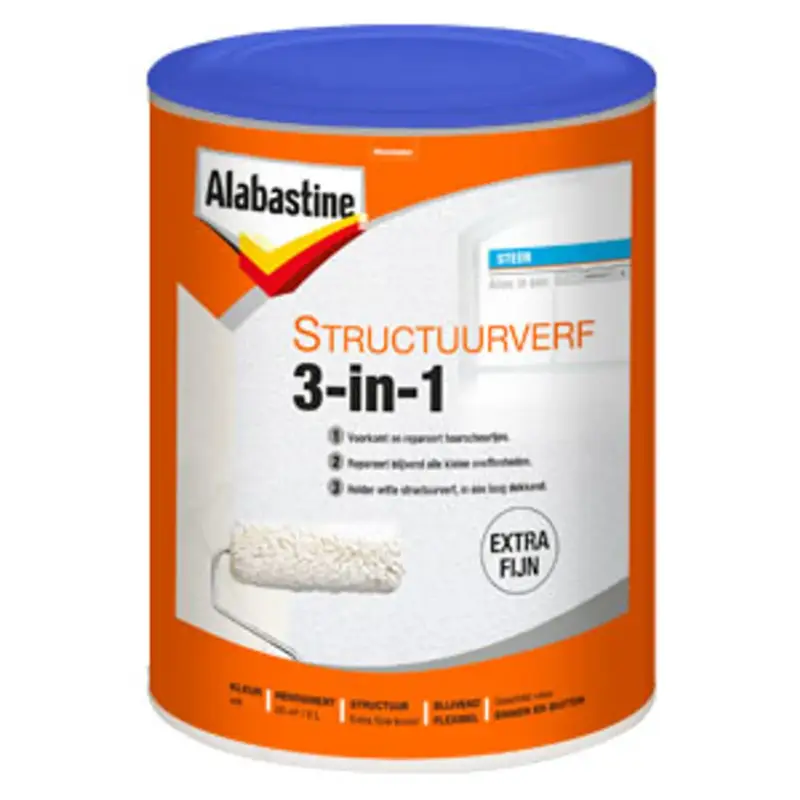 Alabastine Structuurverf Muurverf - Mat - Wit - 5L Voordeelprijs