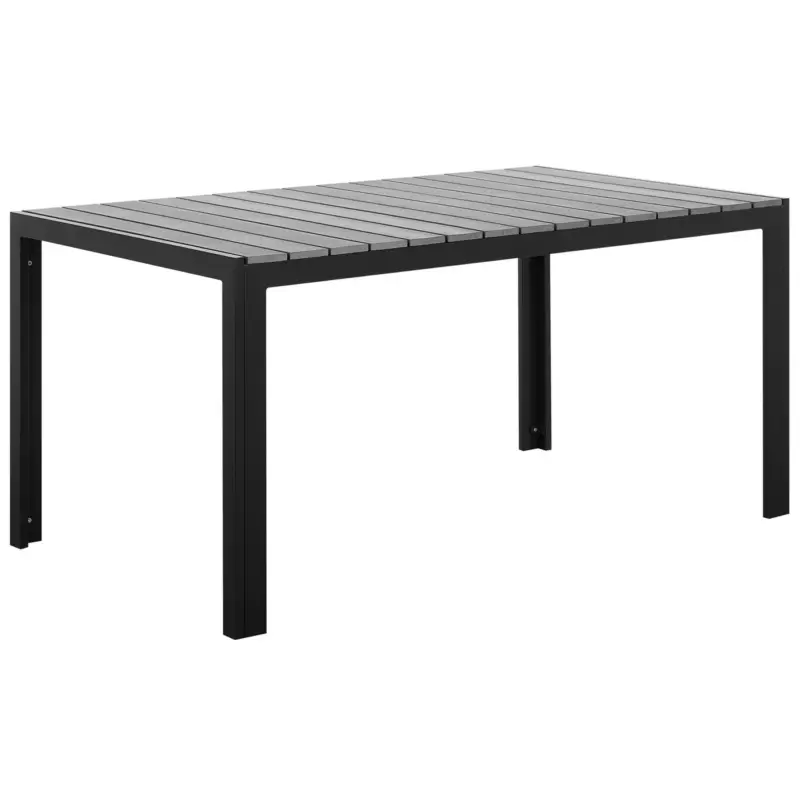 Alleen Vandaag Beliani Tuin Eettafel Como Grijs Zwart 150x90x74 Cm