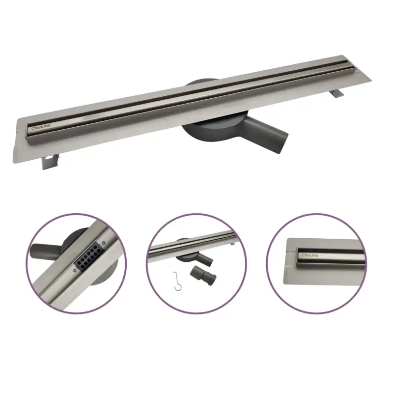 Speciale Aanbieding Cityline Rvs Douchegoot Line - 90 cm - 360 Graden Draaibare Uitloop - Smal Profiel