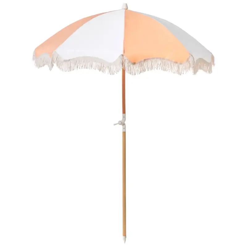 Beliani Parasol Mondello Wit Oranje 155x155x210 Cm Uitverkoop