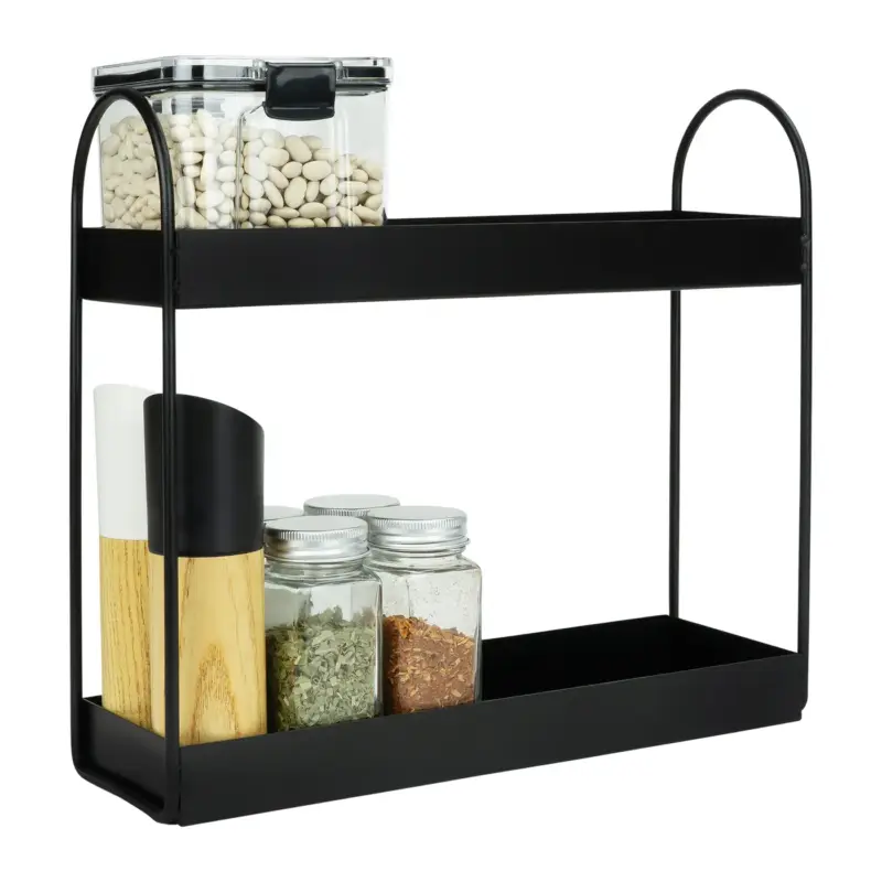 Voordeelprijs Quvio Kruidenrek - 2 Laags - Metaal - Zwart