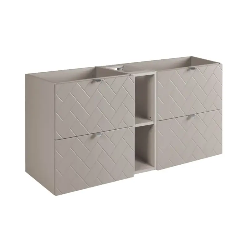 3xe Living - Badmeubel - Kasjmier, 140 X 57 X 46 Cm - 4 Lades, Zilverkleurige Handgreep Laatste Kans