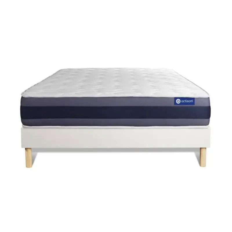 Actisom - Matras + Boxspring Actiflex Morpho - 140 X 220 Cm - 700 Pocketveren - Traagschuim 4 Cm Gereduceerde Prijs