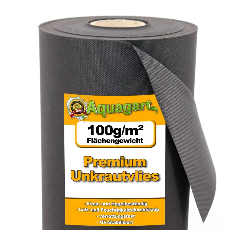 Aquagart Onkruidvlies 45m² 100g/m² 1,8m Breed Mulchvlies Tuinvlies Authentiek