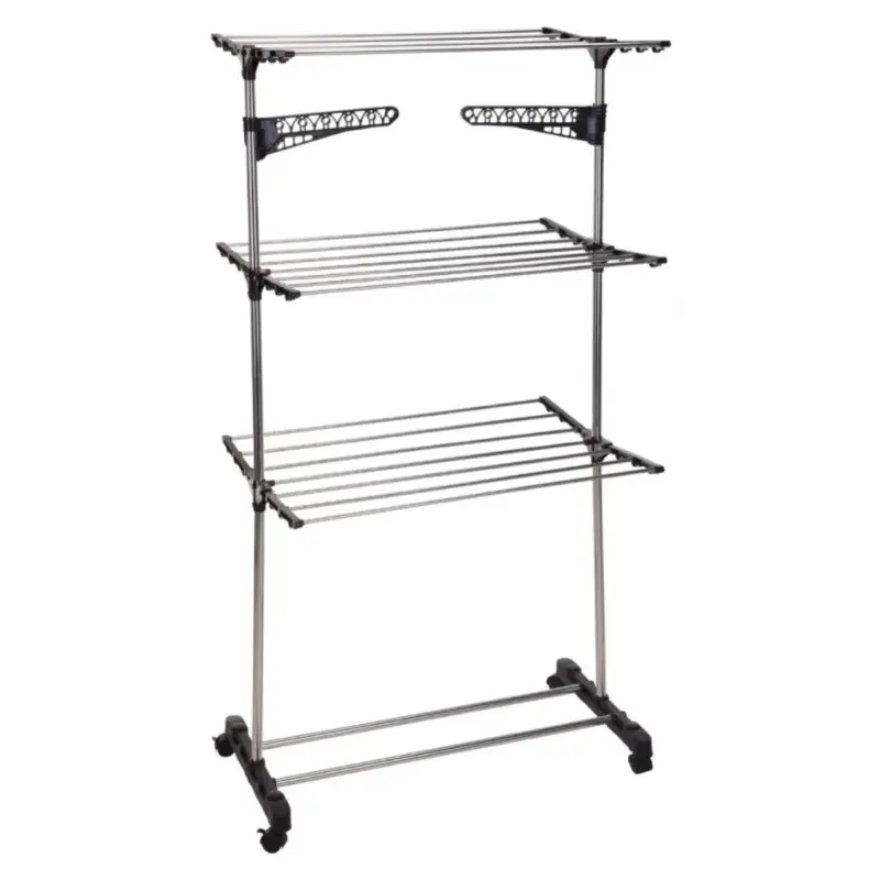 Nieuwe Collectie Droogtoren 6 Rekken 80x57x165 Cm - 17 Meter Droogruimte - Zilver