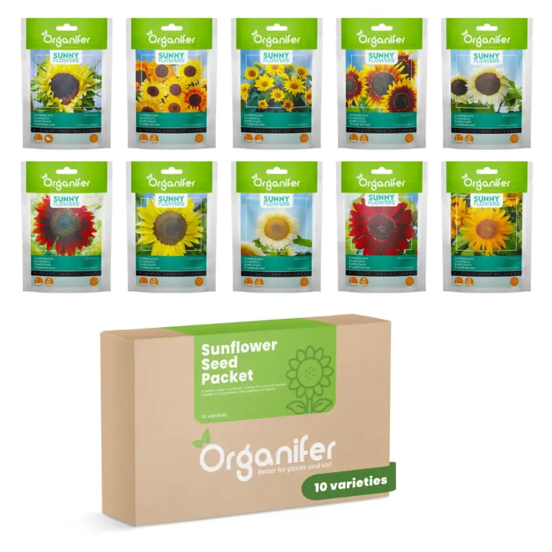 Zonnebloem Zadenpakket - 10 Soorten - Organifer Gecertificeerd
