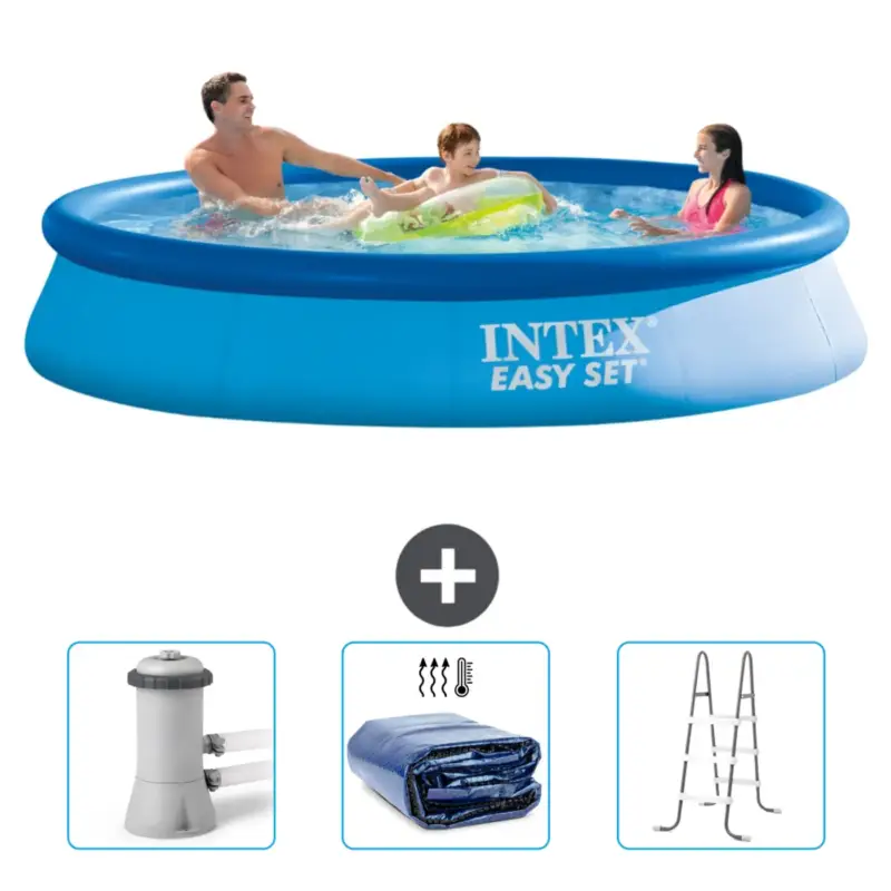 Voordeelprijs Intex Rond Opblaasbaar Easy Set Zwembad - 366 x 76 cm - Blauw - Inclusief Accessoire CB83