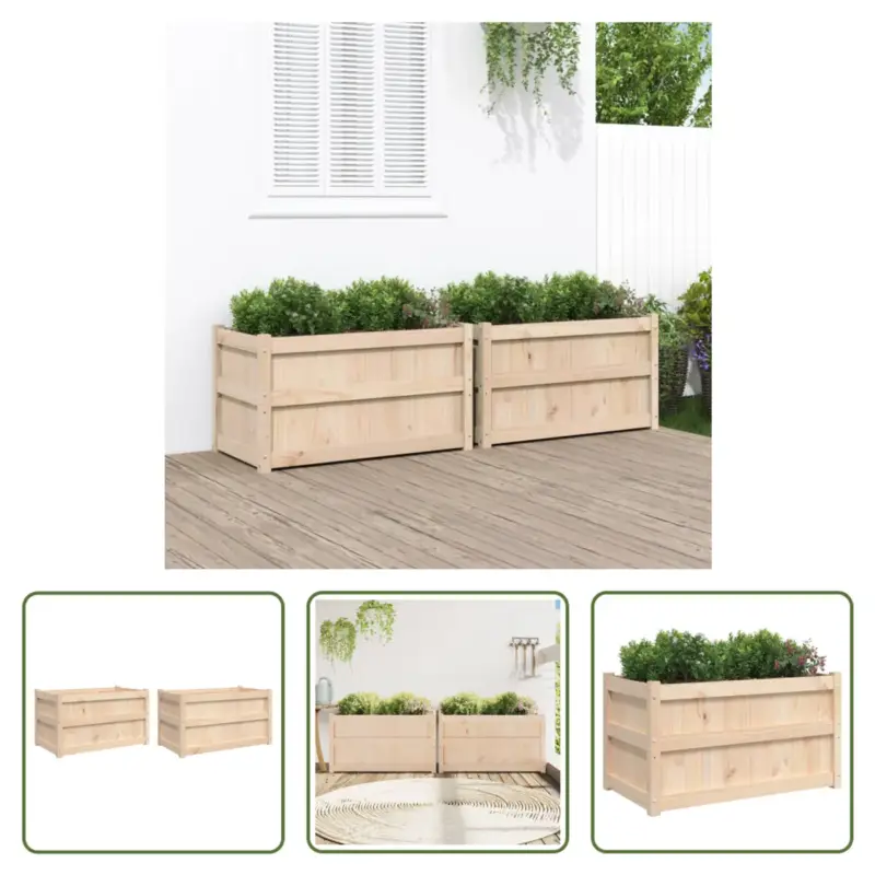vidaXL Houten Plantenbakken - Grenenhout - 90 x 50 x 50 cm - Decoratief Exclusief