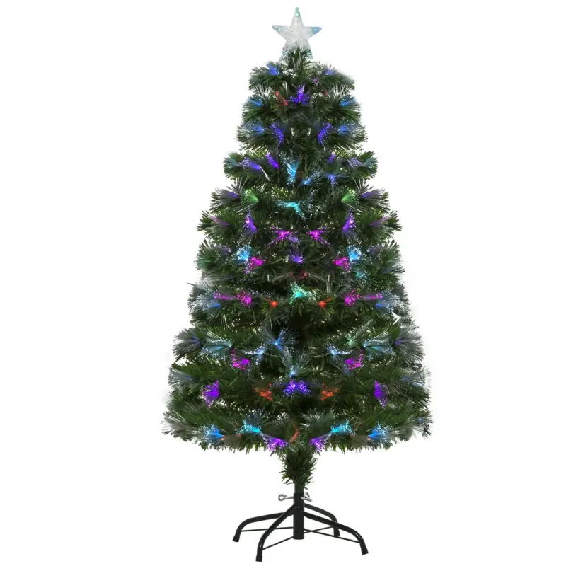 4goodz Kerstboom Fiber Optic Led-verlichting Met Ster Piek 120cm - Groen Snelle Levering