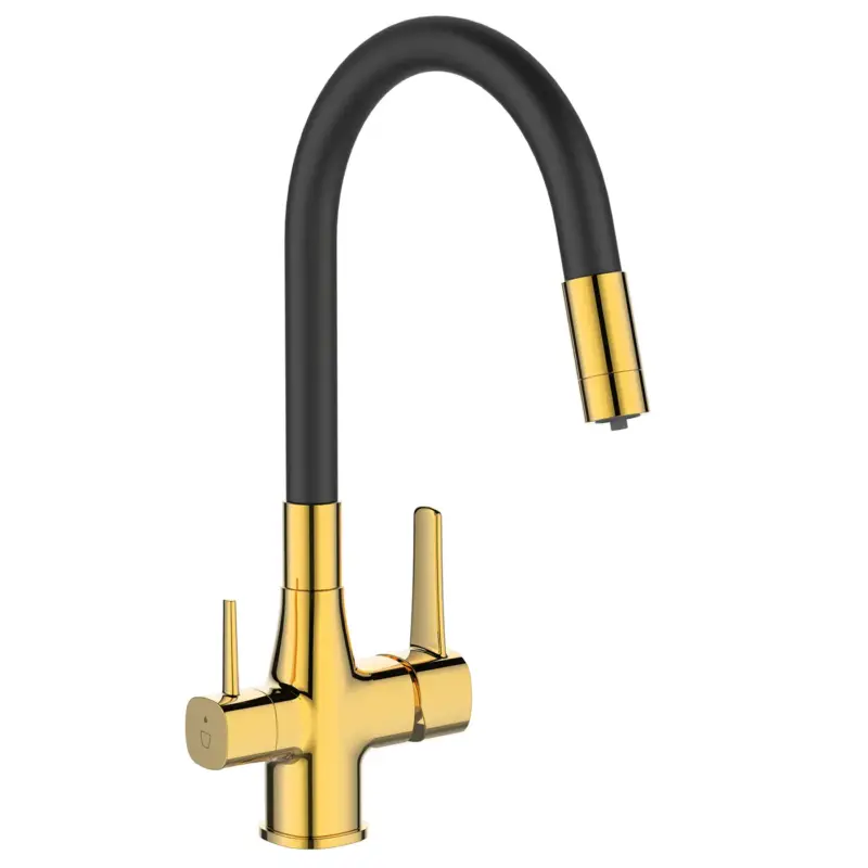 Aanbieding Invena Keukenkraan GLAMOUR Goud Keukenmengkraan Waterfiltratie Set