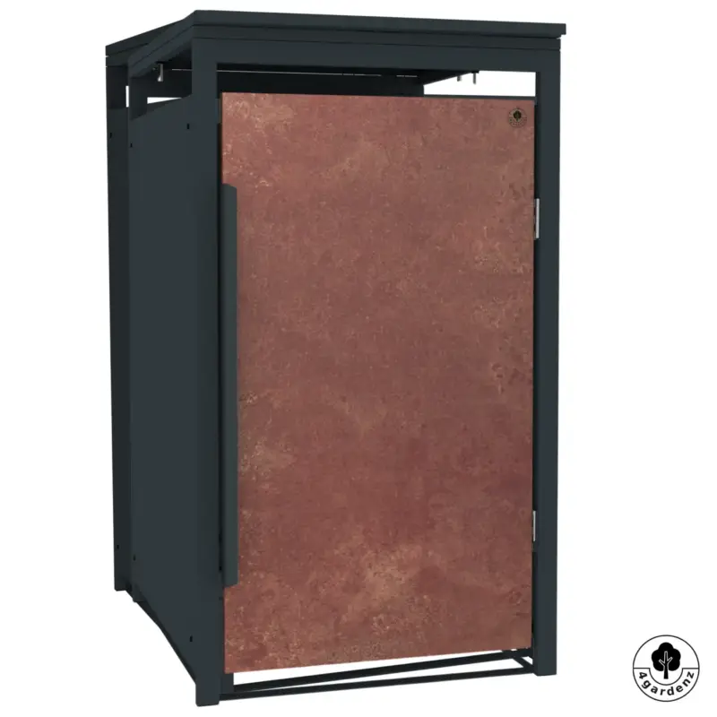 4gardenz Slimline Kliko Containerombouw 1 Afvalbak - Antraciet/cortenstaal Roest-look Actieprijs