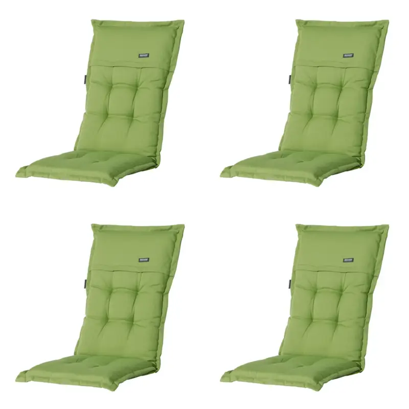 Voordeelprijs Madison - Tuinstoelkussen Hoge Rug Rib lime - Ca. 123x50 cm - Set van 4