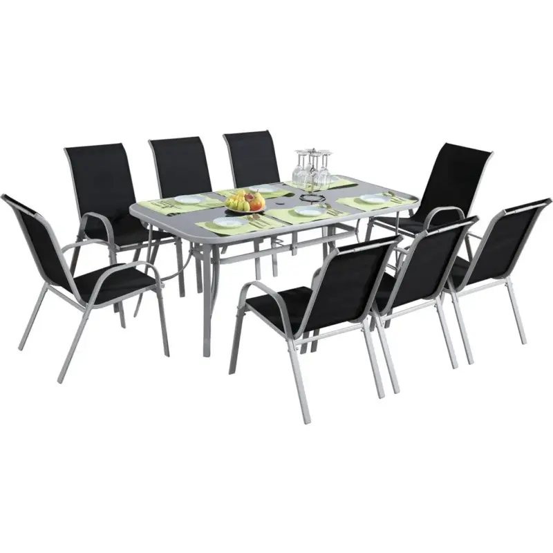 Ambachtelijk H&j - Tuinset Tuinmeubel Set Textileen -cordoba Xl 180 - Phoenix - Zwart