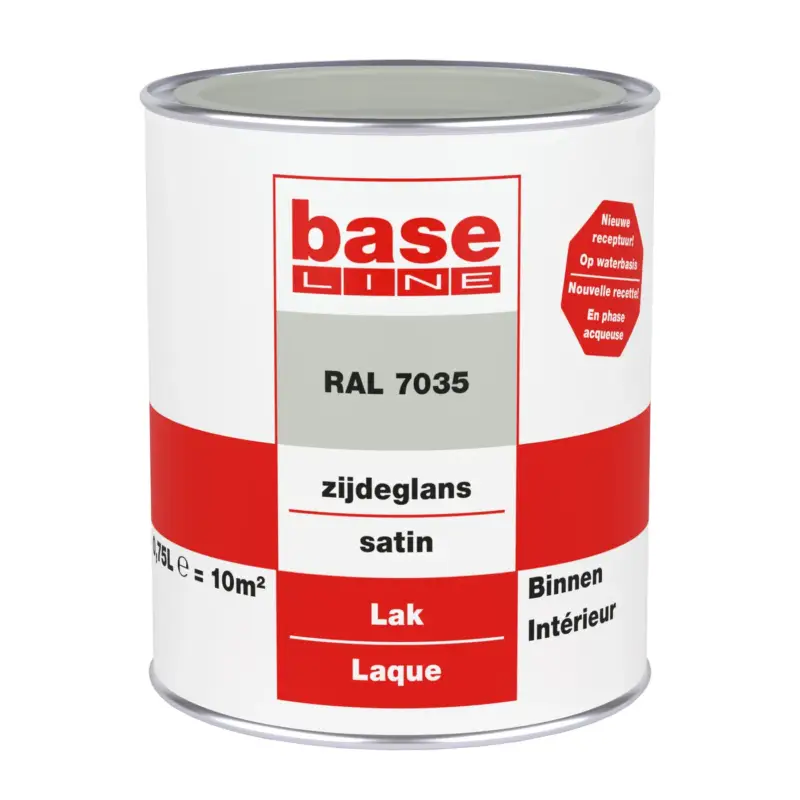 Actieprijs Baseline Houtlak Lak - Zijdeglans - Grijs RAL 7035 - 750ml