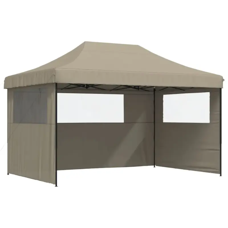 vidaXL Partytent inklapbaar - 3 zijwanden - Taupe Limited Edition