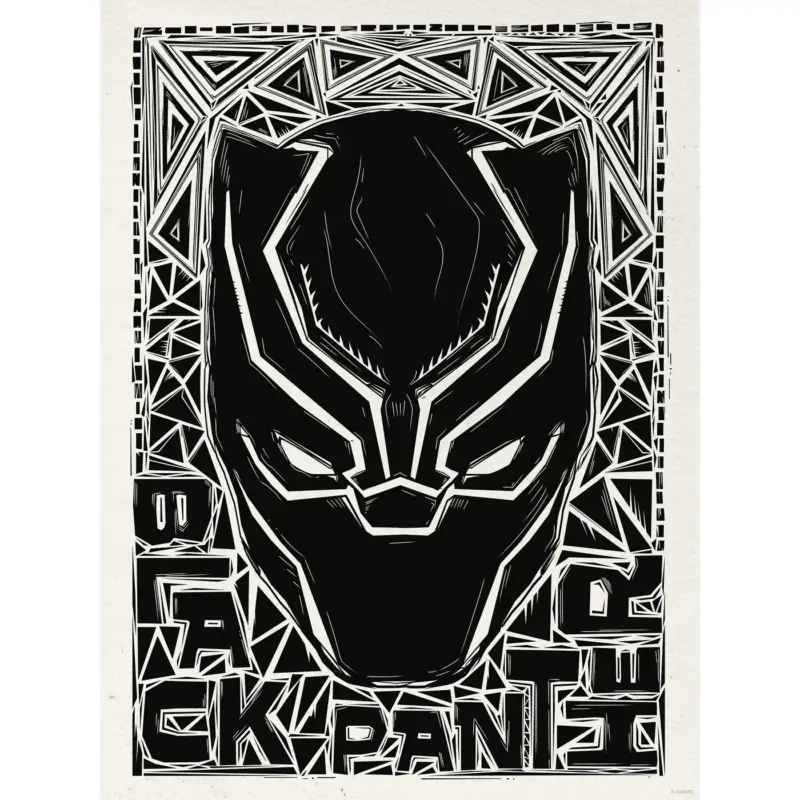 Wereldwijde Verzending Komar Poster Black Panther Helmet - 30x40 cm - Wit