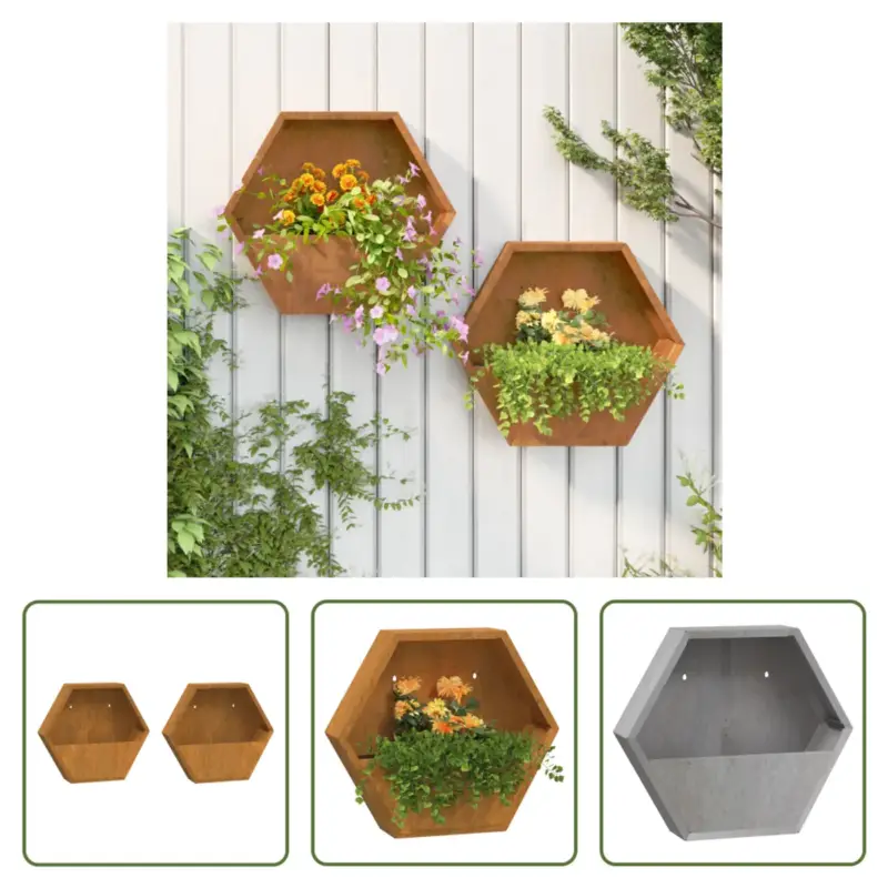 vidaXL Wandgemonteerde Plantenbak - Cortenstaal - 46 x 10 x 40 cm - Roestig Beste Prijs