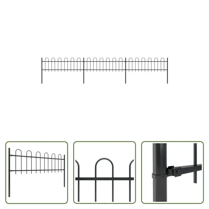 vidaXL Tuinhek - Stalen decoratief hek - 510 x 110 cm (L x H) - Zwart Luxe