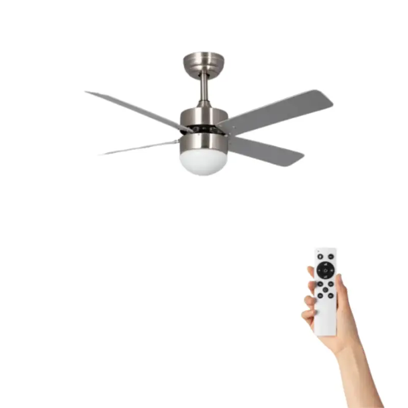 Meest Verkocht Bright Home Plafondventilator Vik Met Verlichting - Ø107cm - 6 Snelheden- Afstandsbediening - Zilver