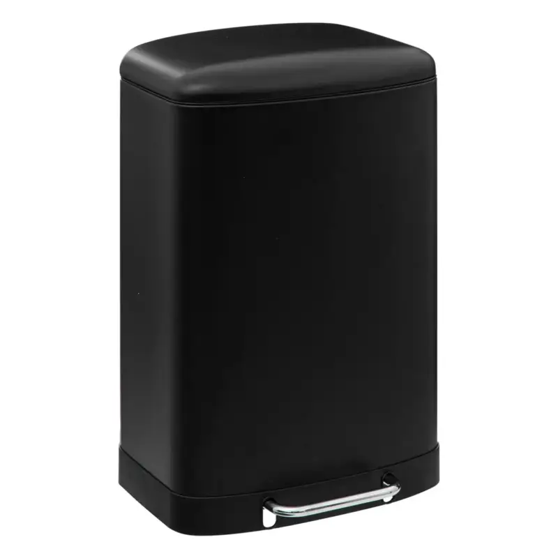 Exclusieve Aanbieding Prullenbak/pedaalemmer - Zwart - Metaal - 50l - 44 X 37 X 66 Cm