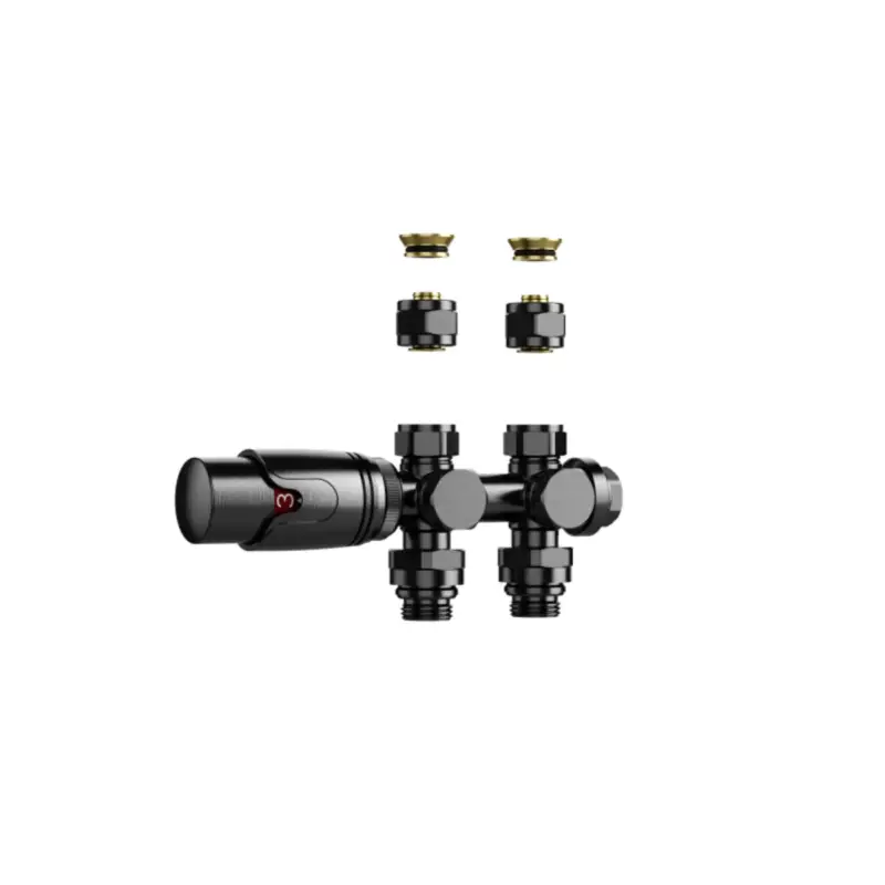 Gratis Retour Belrad - Thermostatische Radiatorkraan - Muur- En Vloeraansluiting - Gunmetal