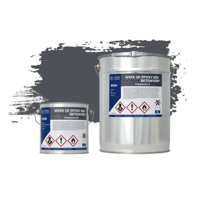 Wixx 2k Epoxy 650 Extreme Betoncoating - Ral 7015 - Leigrijs - 10l Authentiek
