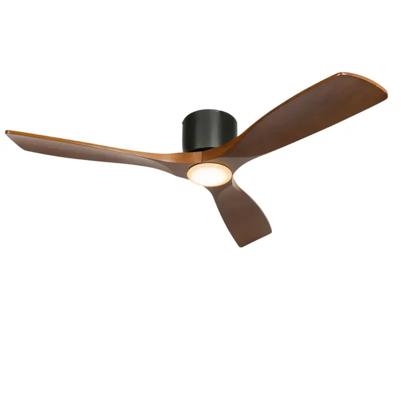 Qazqa Plafondventilator Zwart Met Hout 131.5cm Incl. Led Dimbaar Met Afstandsbediening - Jerri Snelle Levering